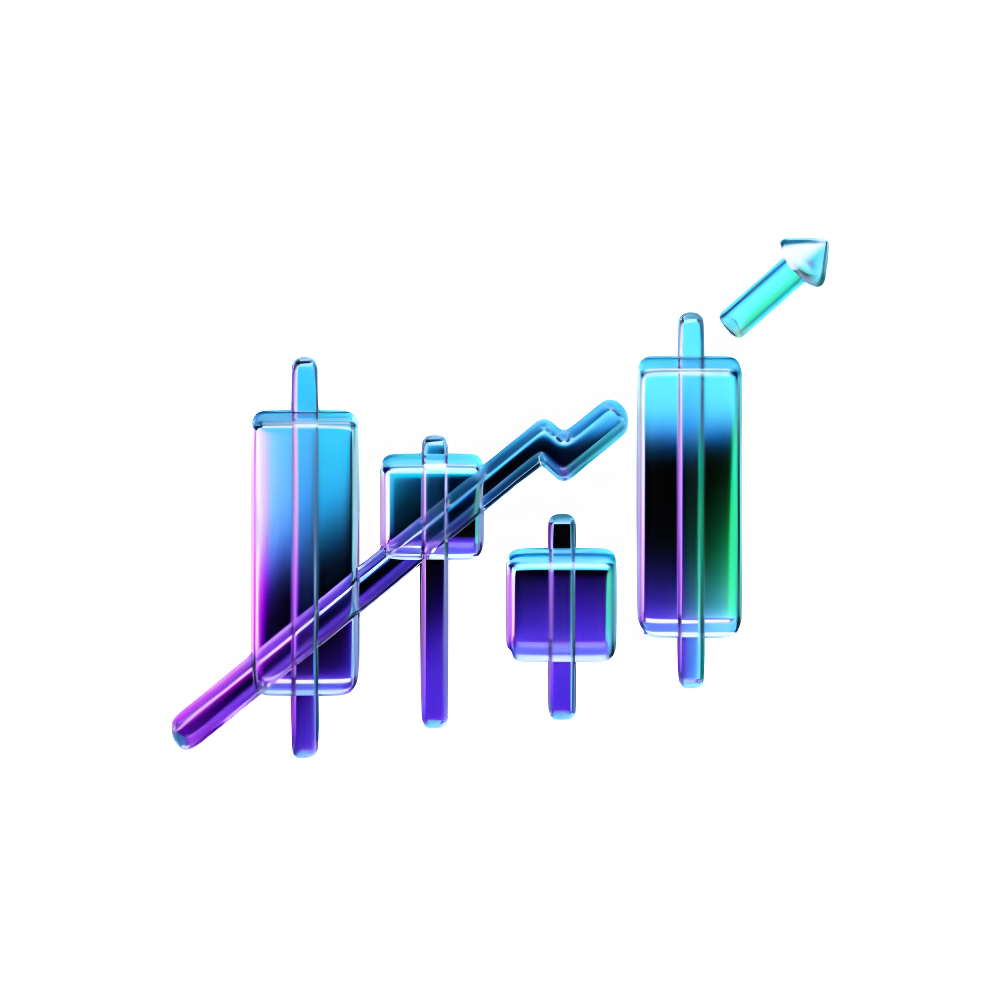 Analytics dashboard with growth chart